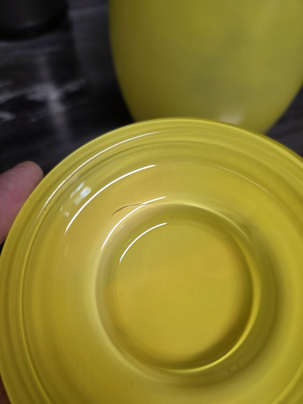 1960s Bartlett Collins Yellow Cookie Jar with Orange, Retro Daisy - Flower Power - Picture 8 of 9